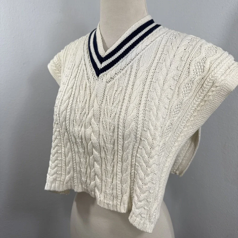 Ralph Lauren Cable‎ Knit Poncho Cape 3T Cricket Tennis Pony Logo Preppy